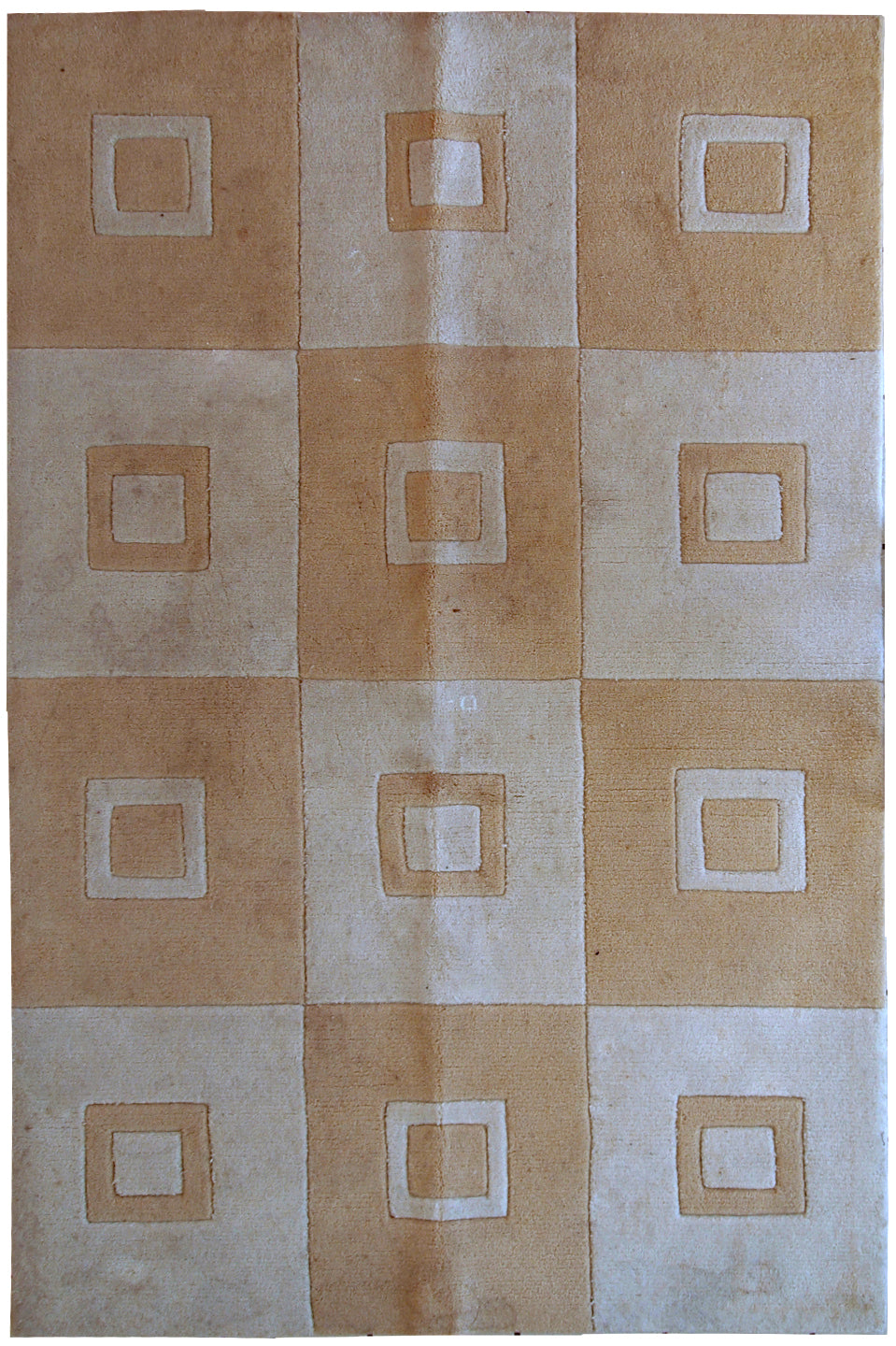 Handmade vintage Chinese Modern rug, 1980s