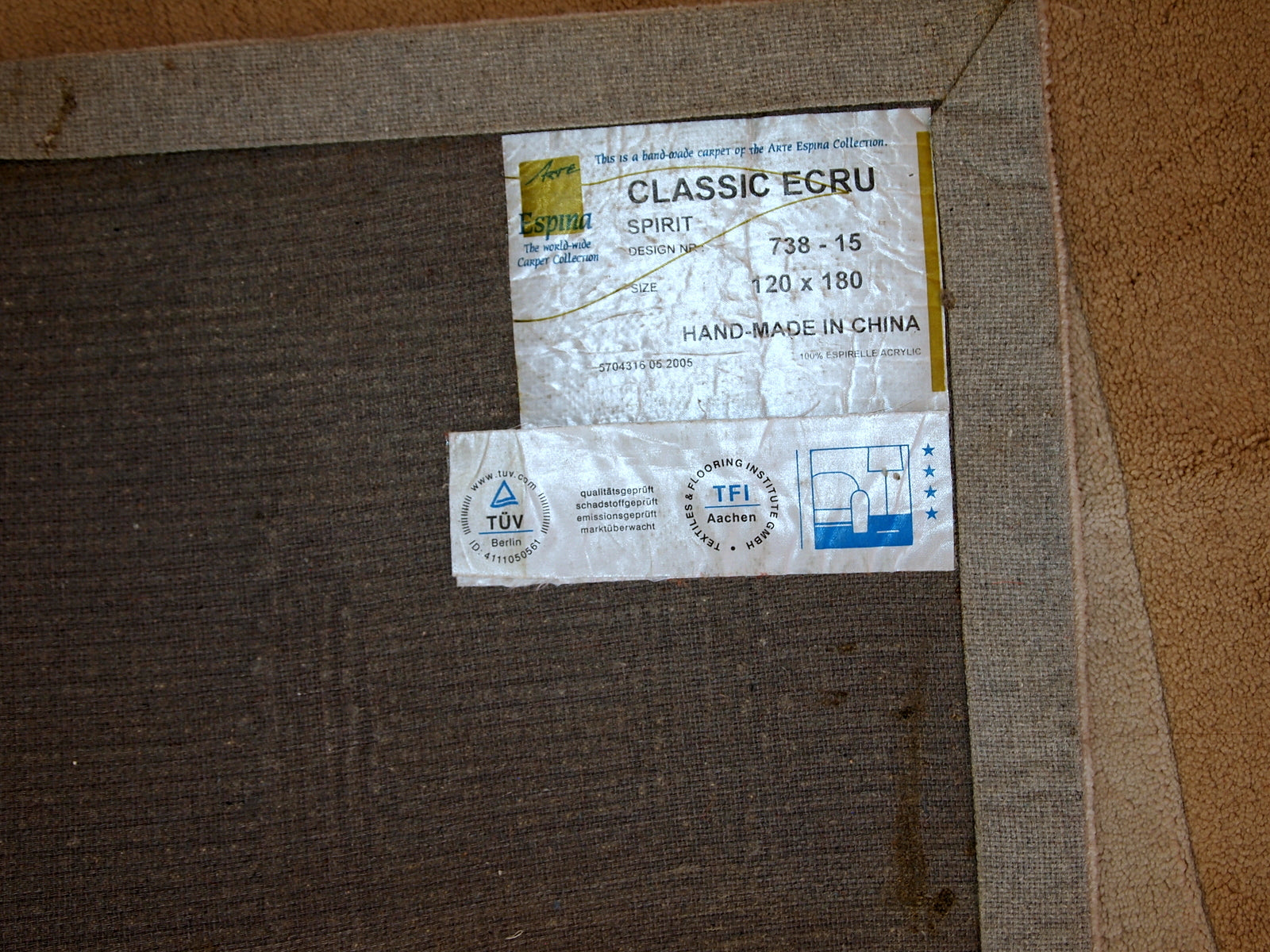 Handmade vintage Chinese Modern rug, 1980s