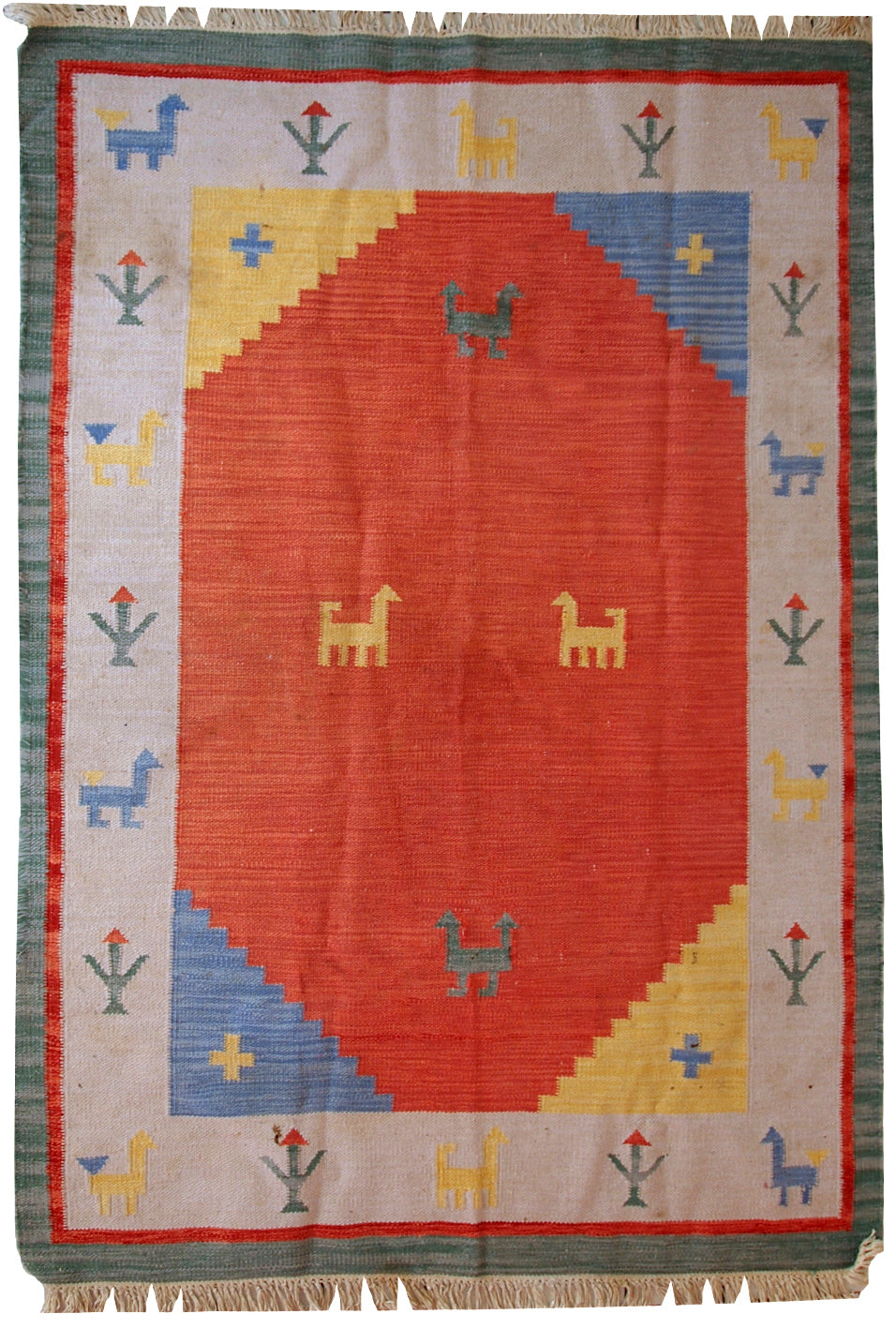 Handmade vintage Persian Gabbeh kilim, 1960s