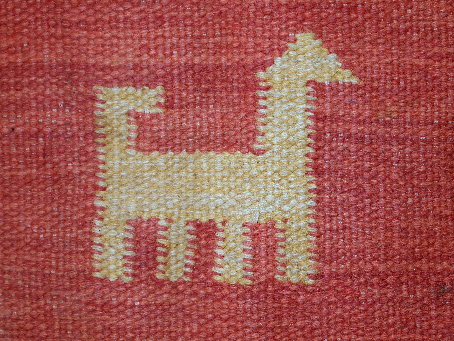 Handmade vintage Persian Gabbeh kilim 5.6' x 7.5' (171cm x 229cm) 1960s - 1C518