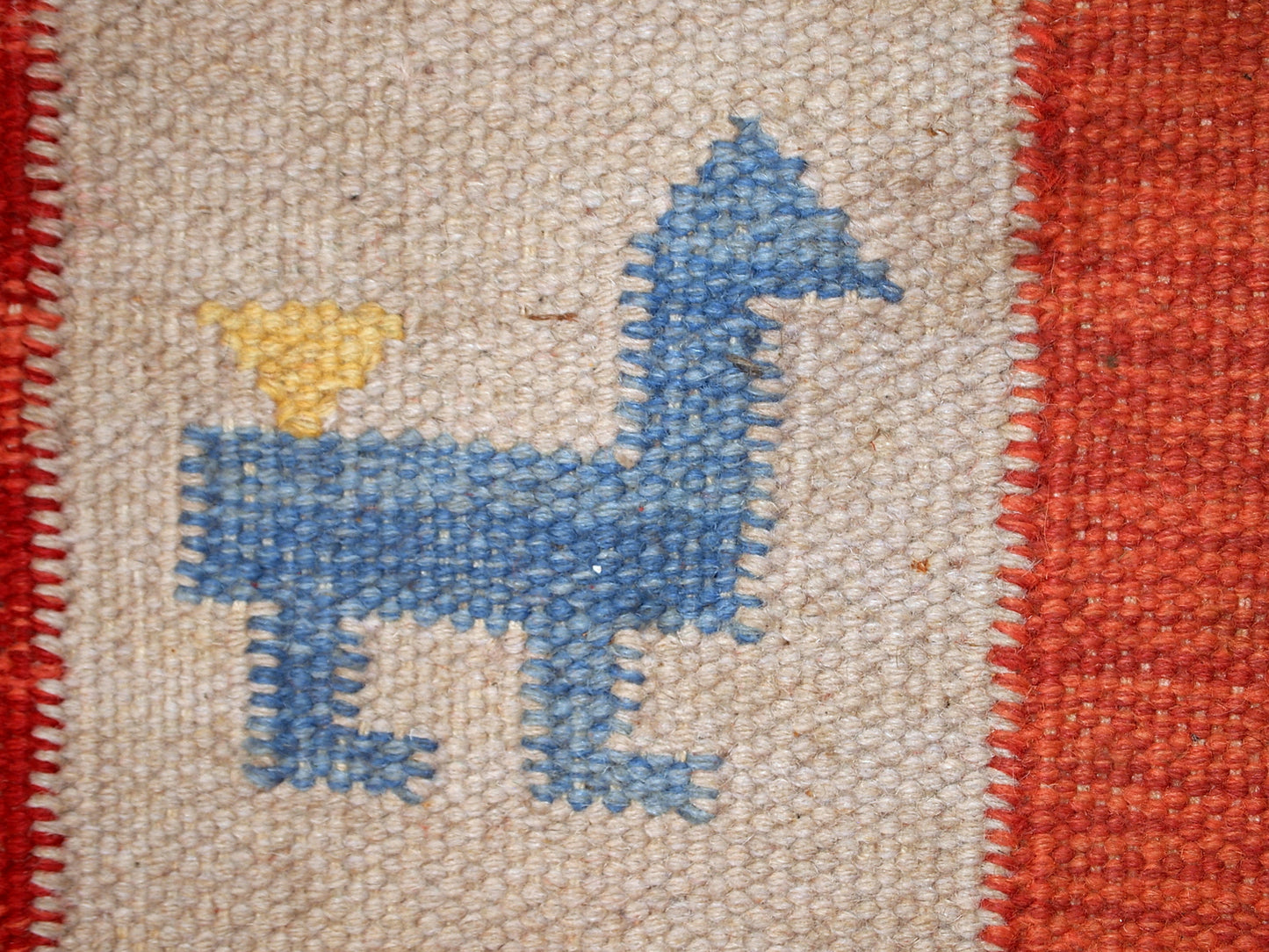 Handmade vintage Persian Gabbeh kilim 5.6' x 7.5' (171cm x 229cm) 1960s - 1C518