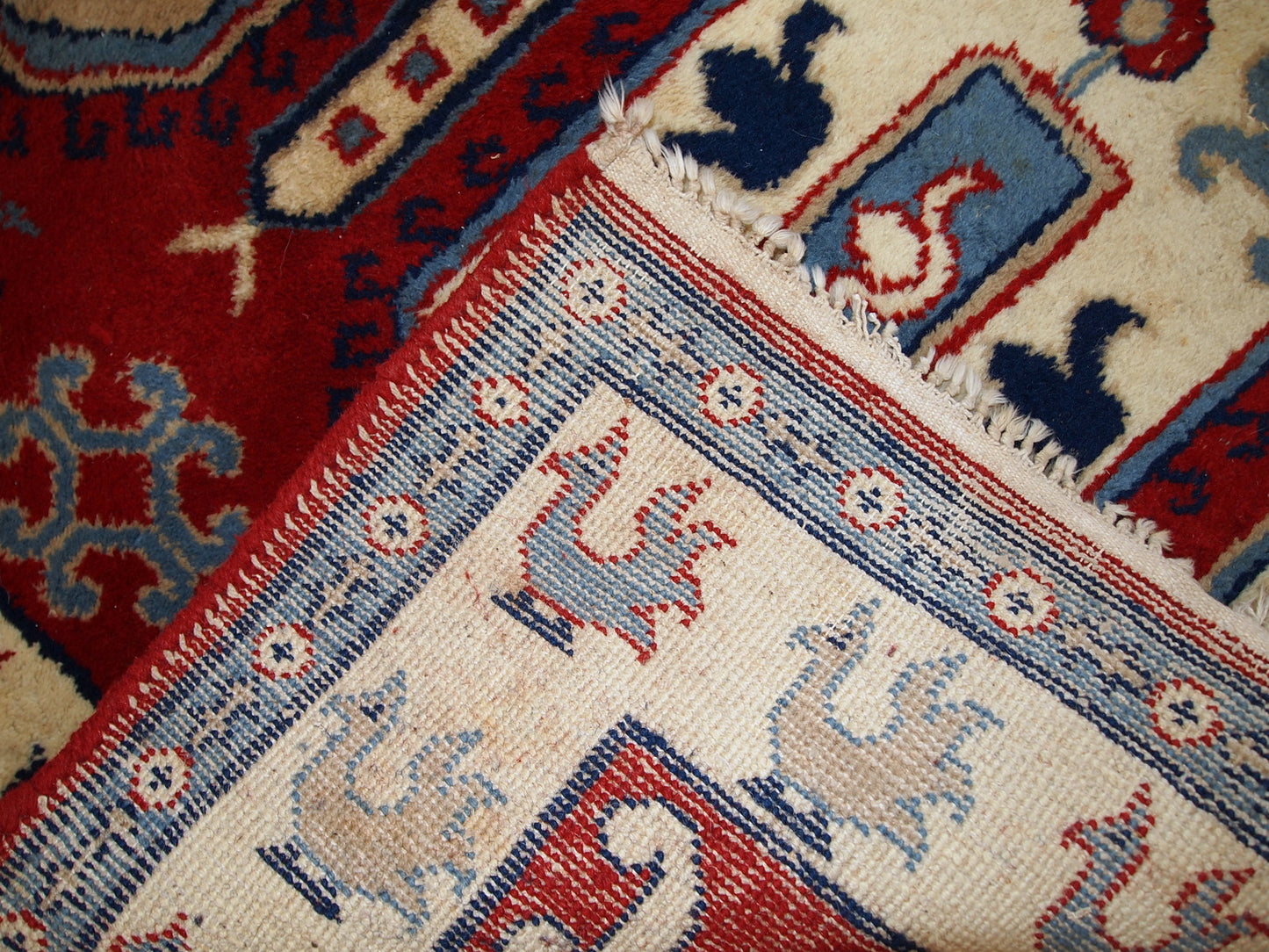 Handmade vintage Caucasian Kazak rug, 1970s