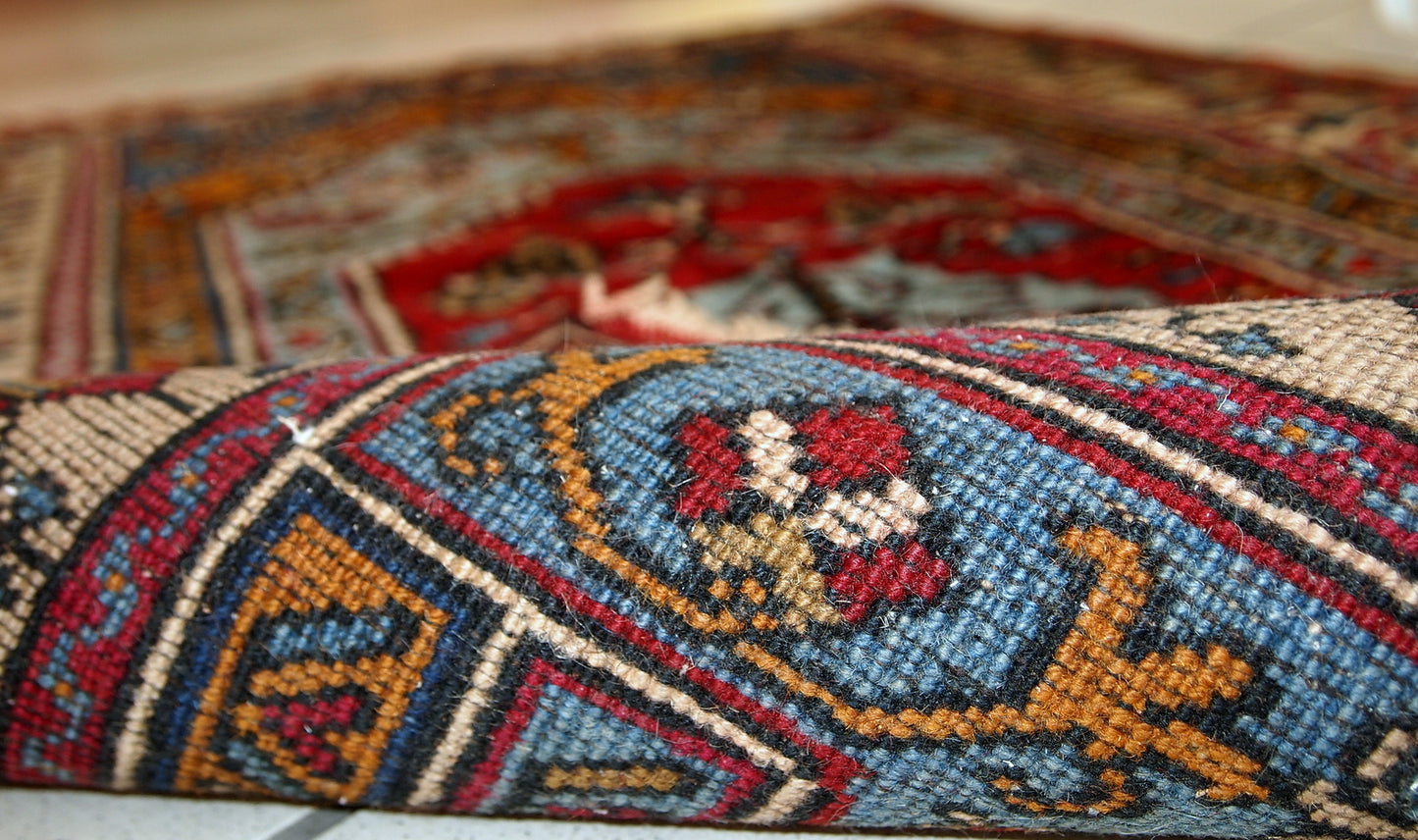 Handmade vintage Prayer Turkish Konya rug, 1950s