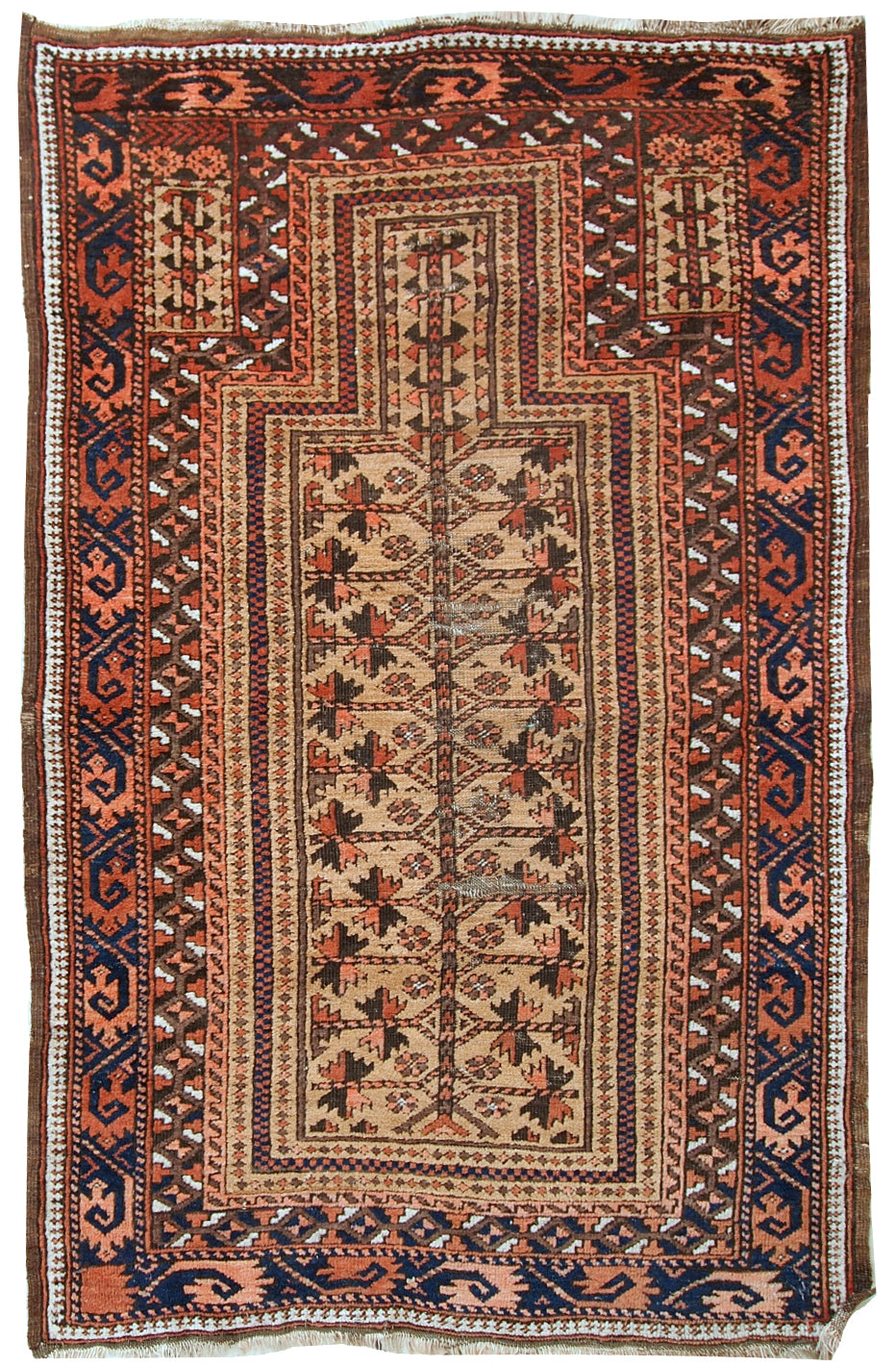 Handmade antique Afghan Baluch prayer rug, 1900s