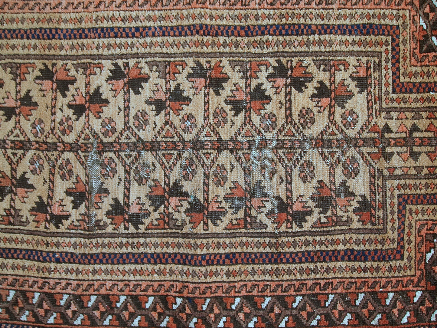 Handmade antique Afghan Baluch prayer rug 2.9' x 4.8' (90cm x 146cm) 1900s - 1C529