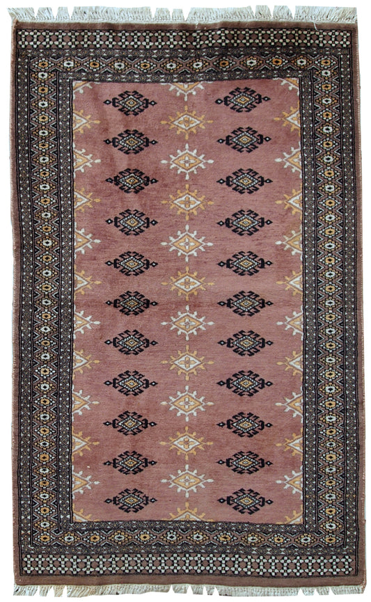 Handmade vintage Uzbek Bukhara rug, 1960s