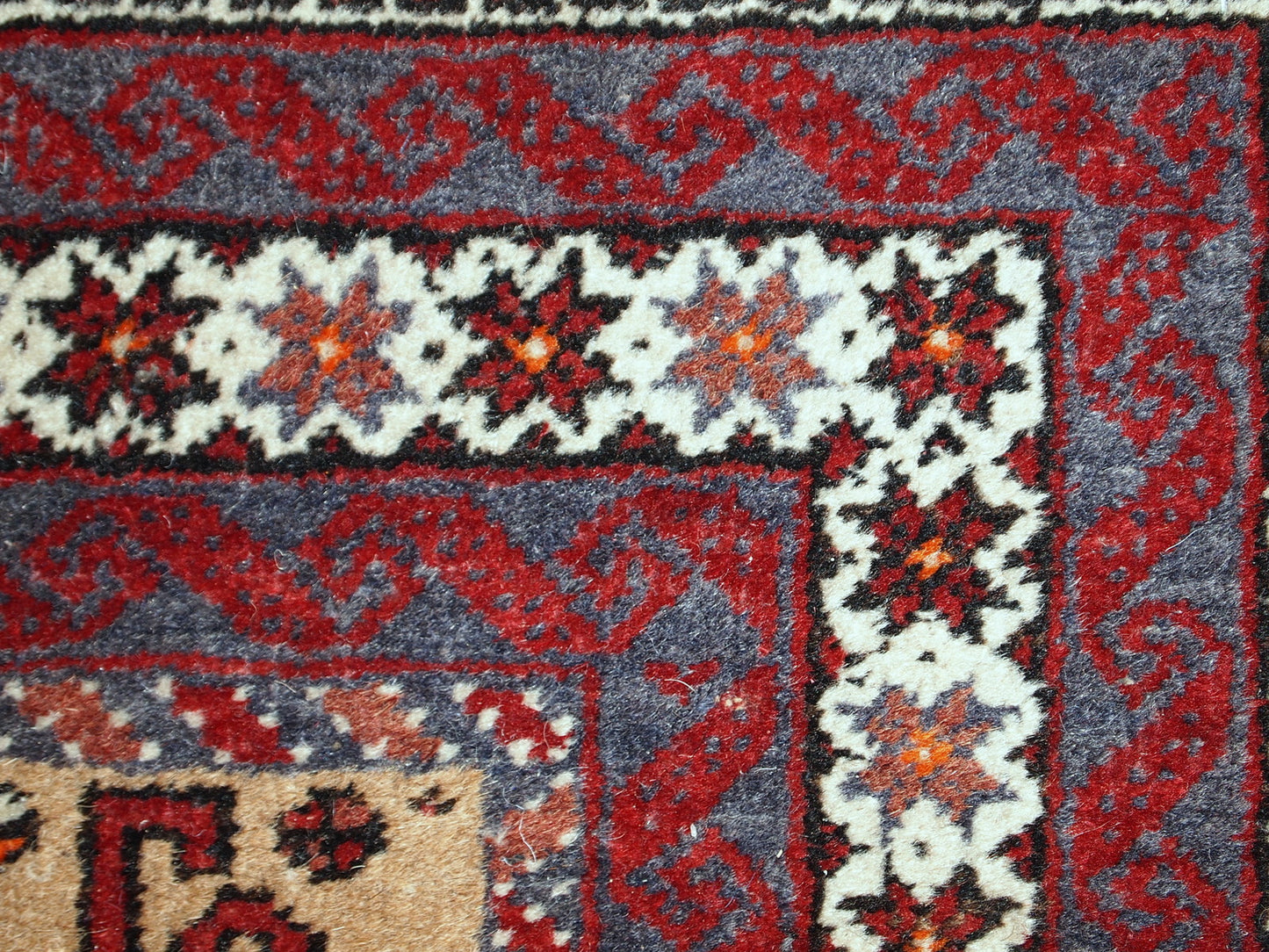 Handmade vintage Afghan Ersari rug, 1940s
