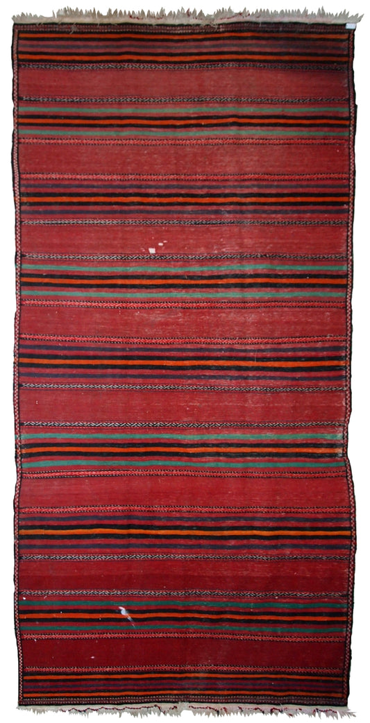 Handmade vintage Persian Ardabil striped kilim, 1940s