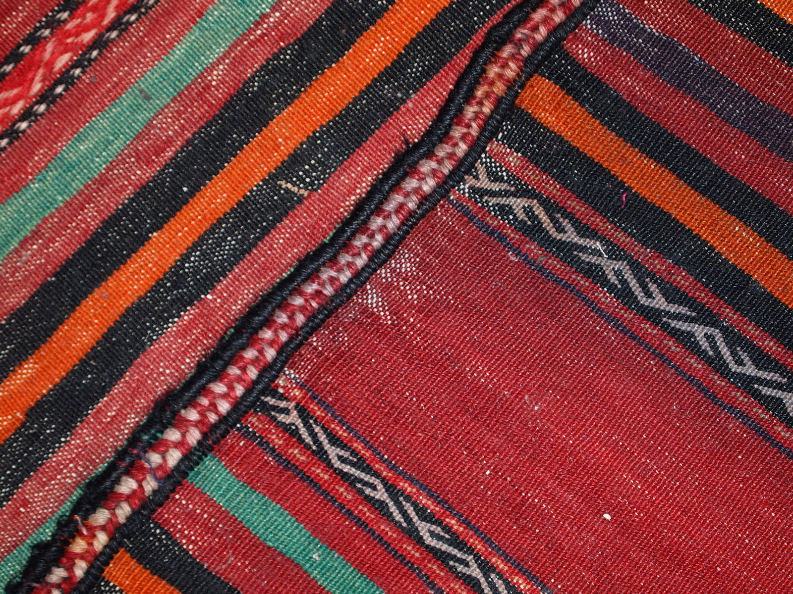 Handmade vintage Persian Ardabil striped kilim, 1940s