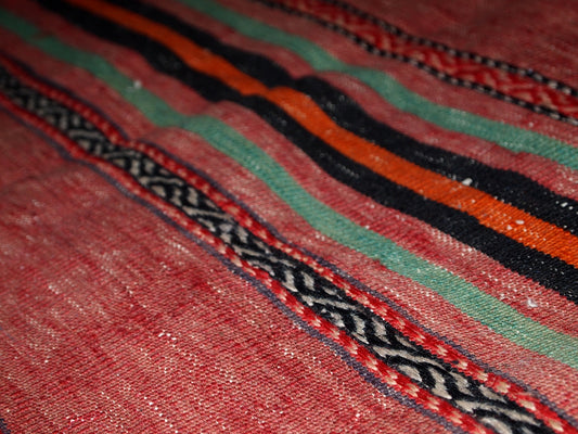 Handmade vintage Persian Ardabil striped kilim, 1940s