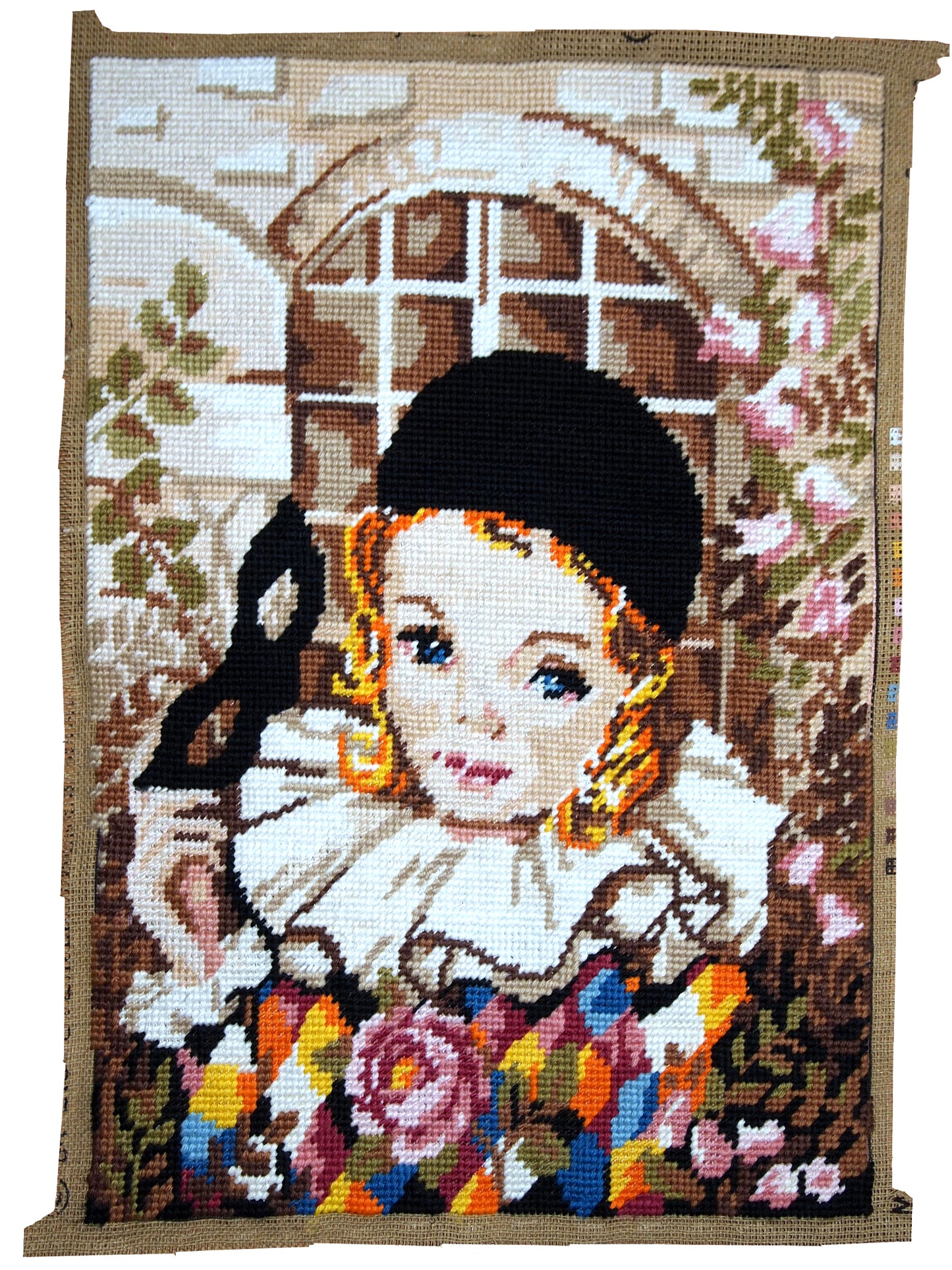 Handmade vintage French tapestry, 1980s