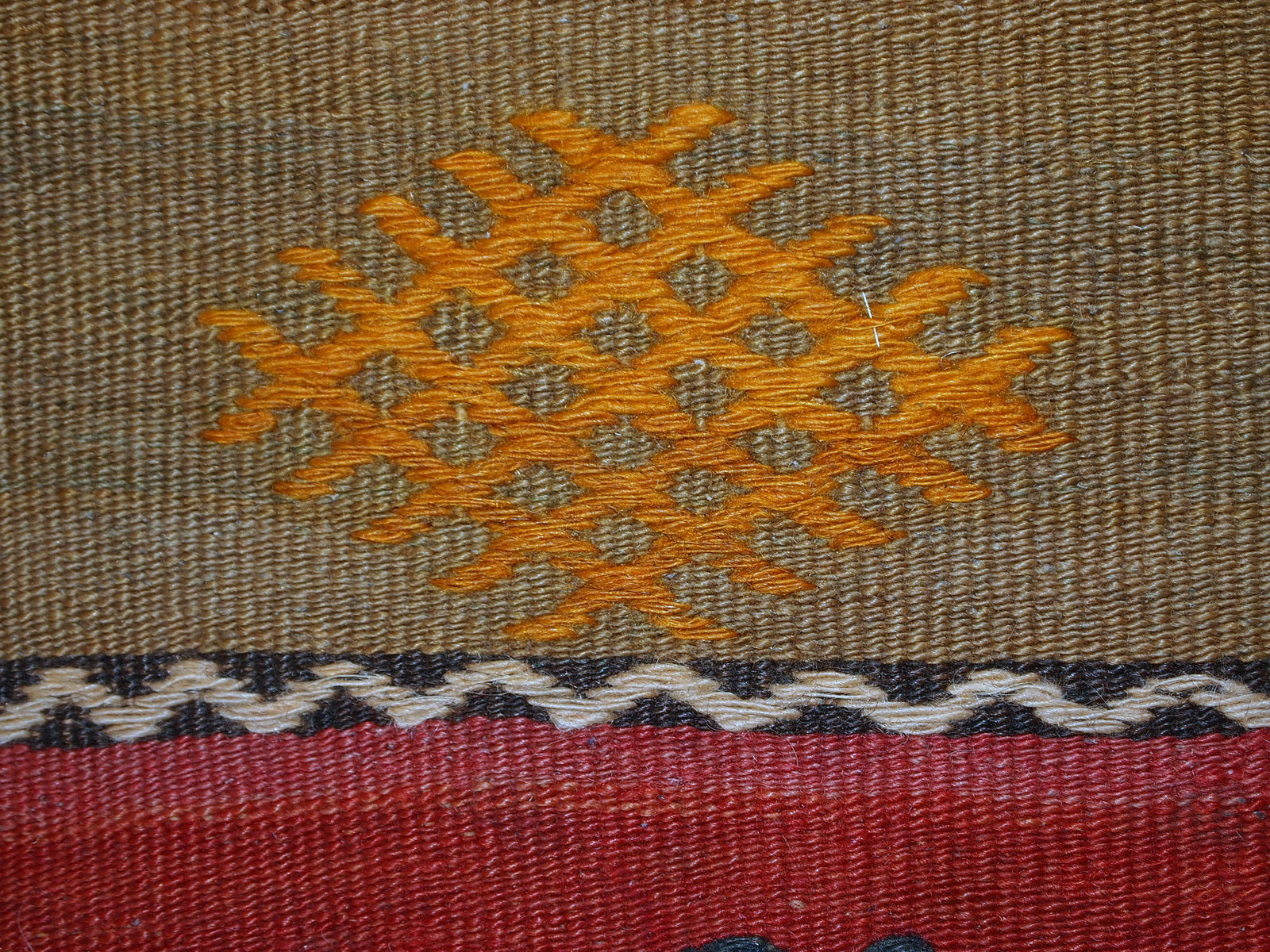 Handmade vintage Persian Sumak kilim, 1940s