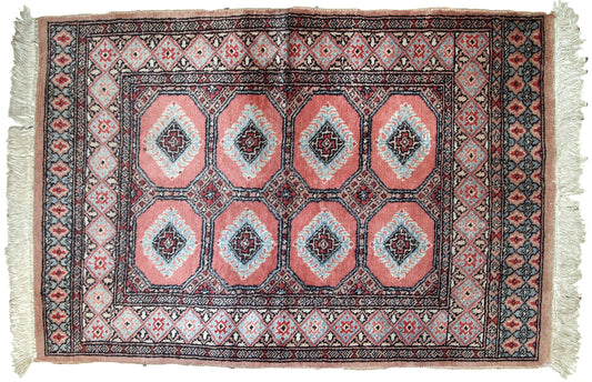Handmade vintage Uzbek Bukhara rug, 1960s