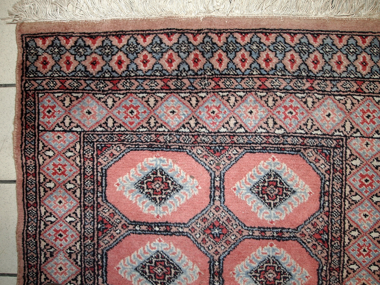 Handmade vintage Uzbek Bukhara rug 2.6' x 3.8' (81cm x 118cm) 1960s - 1C618