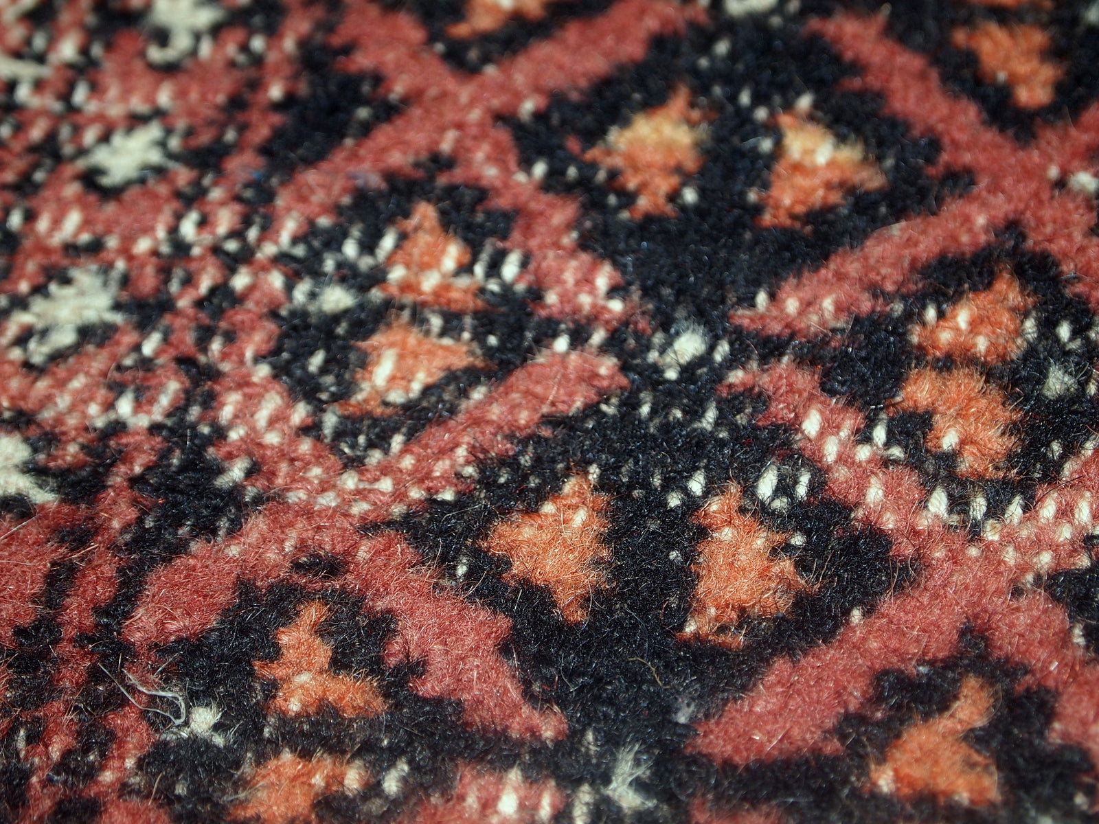 Handmade vintage Pakistani Lahore distressed rug, 1960s