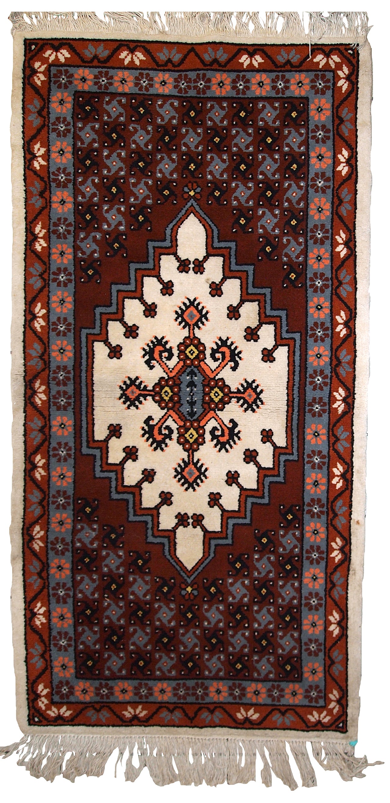 Handmade vintage Moroccan Berber rug, 1970s