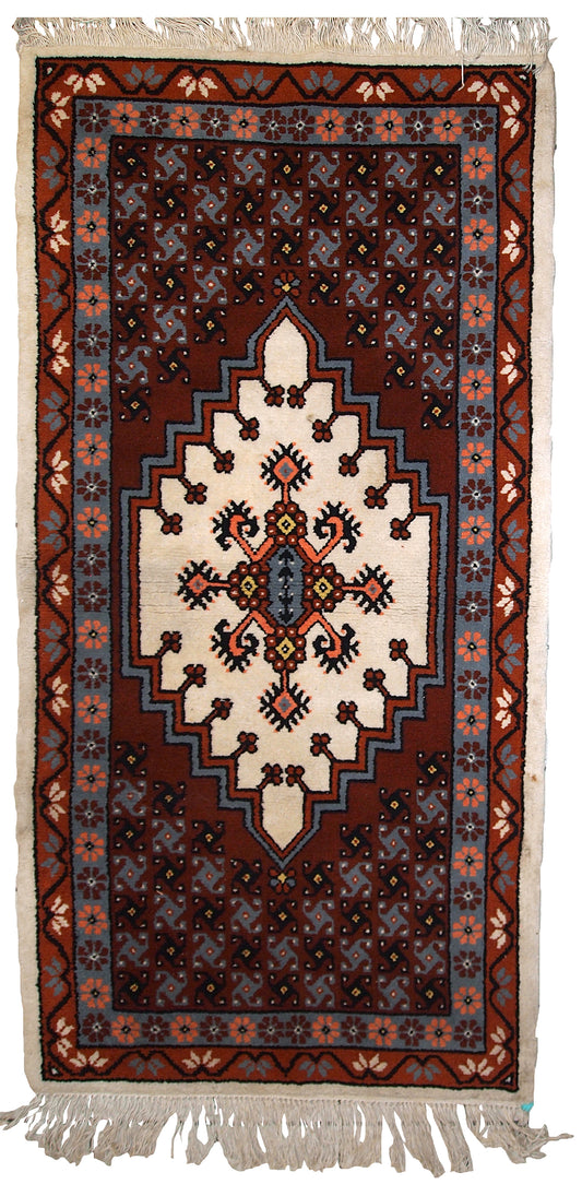 Handmade vintage Moroccan Berber rug, 1970s