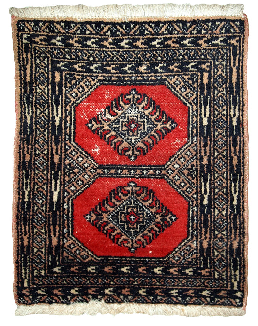 Handmade vintage Pakistani Lahore distressed rug, 1970s
