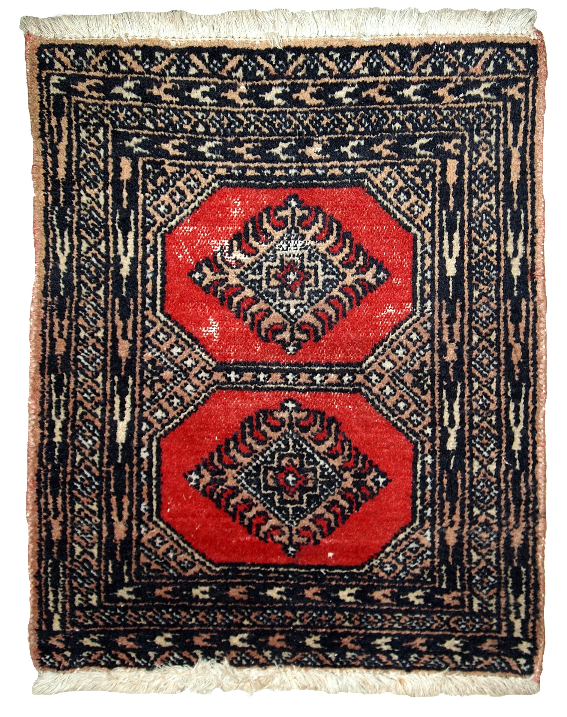 Handmade vintage Pakistani Lahore distressed rug, 1970s