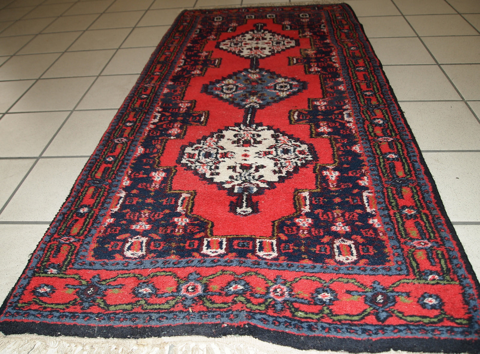 Handmade vintage Persian Hamadan rug, 1970s