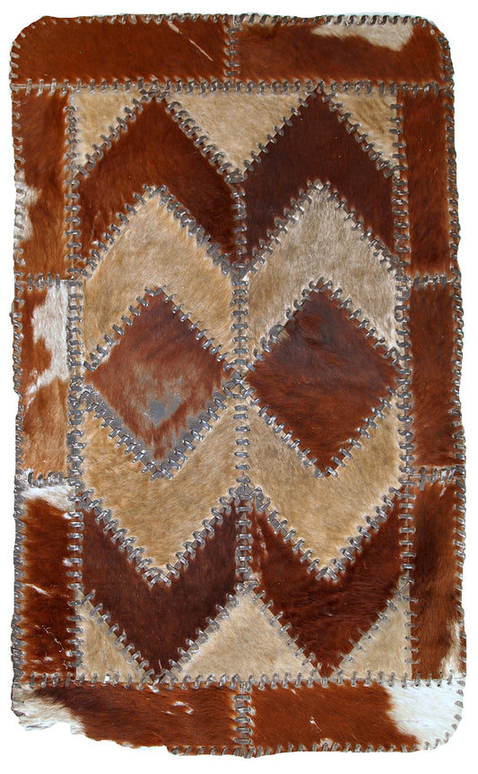 Handmade vintage European leather rug, 1960s
