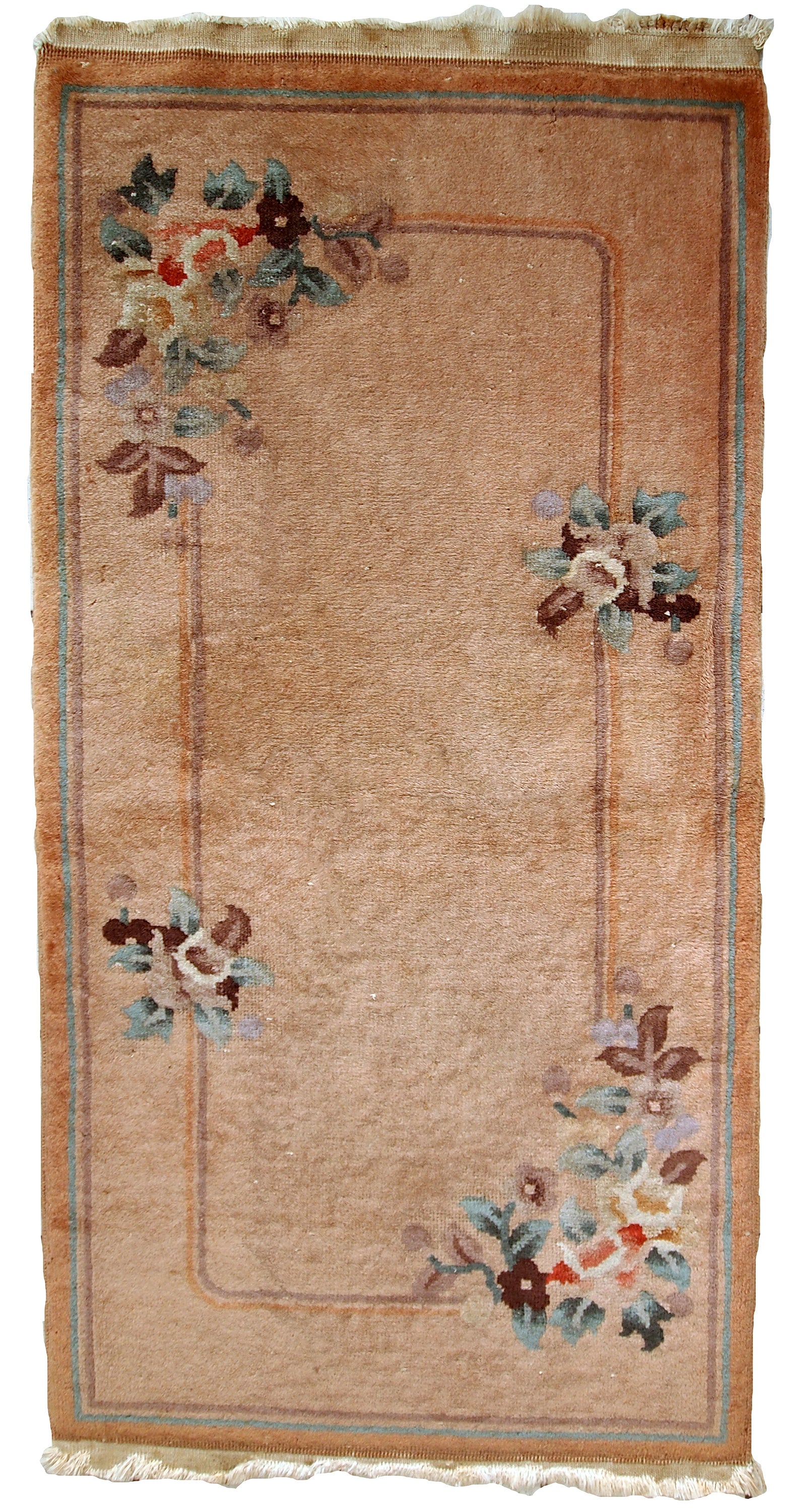 Handmade vintage Art Deco Chinese rug, 1950s