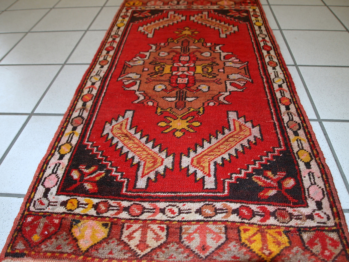 Handmade vintage Turkish Yastik rug, 1960s