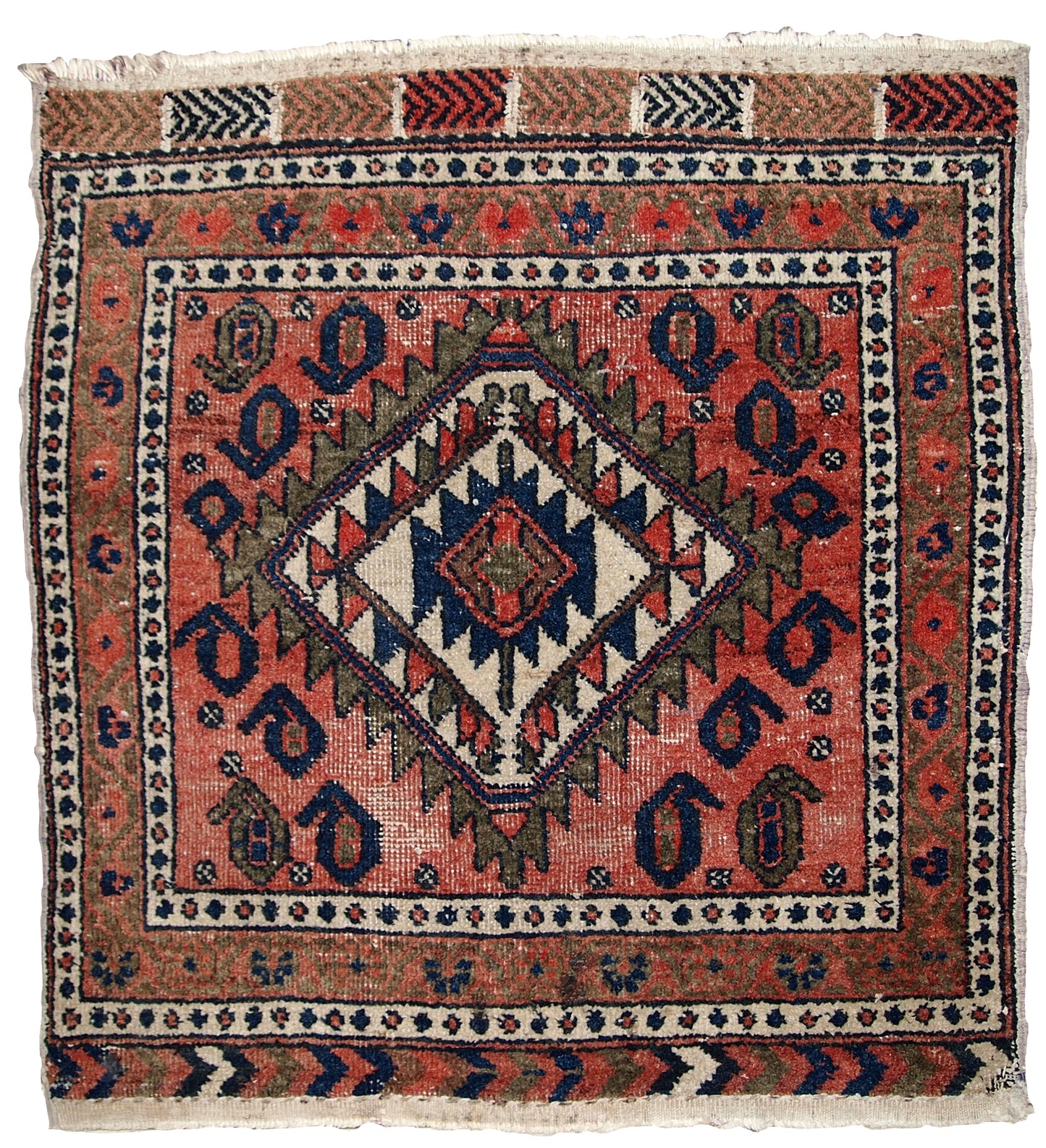 Handmade vintage Persian Kurdish bagface rug, 1930s