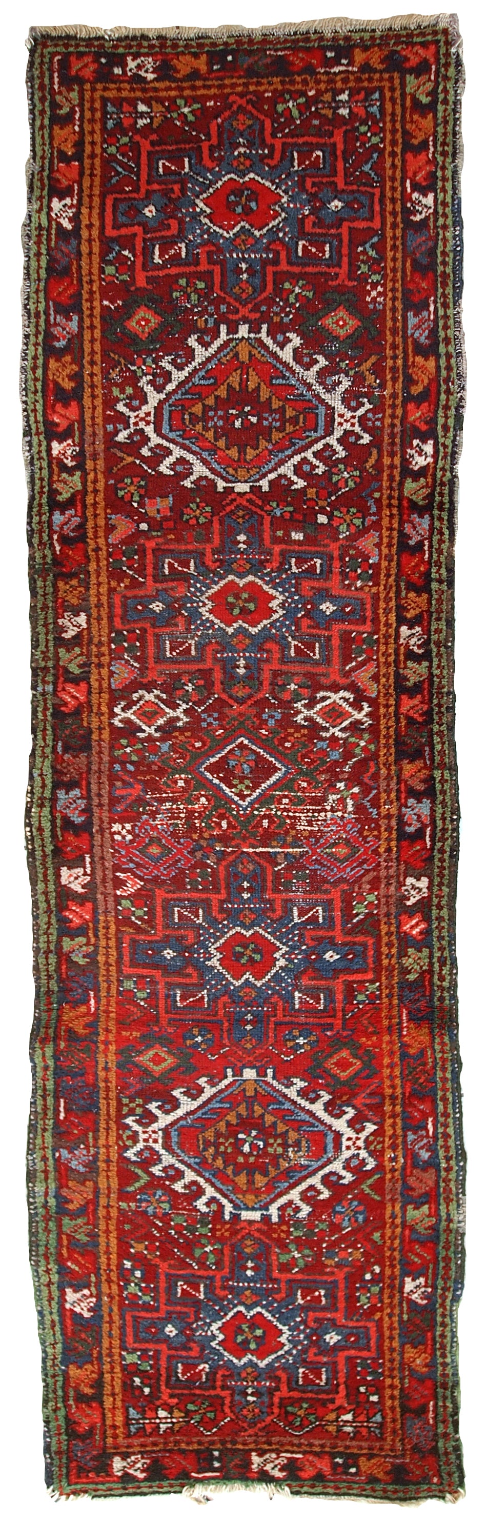 Handmade antique Persian Karajeh distressed runner, 1920s