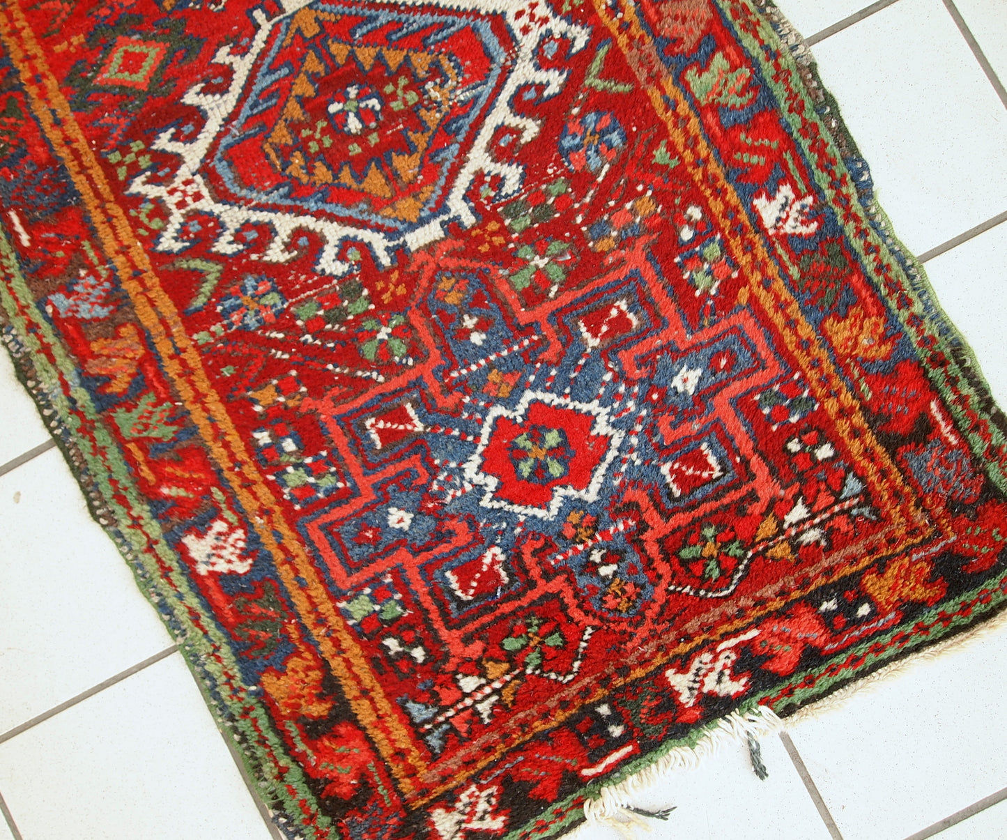 Handmade antique Persian Karajeh distressed runner, 1920s