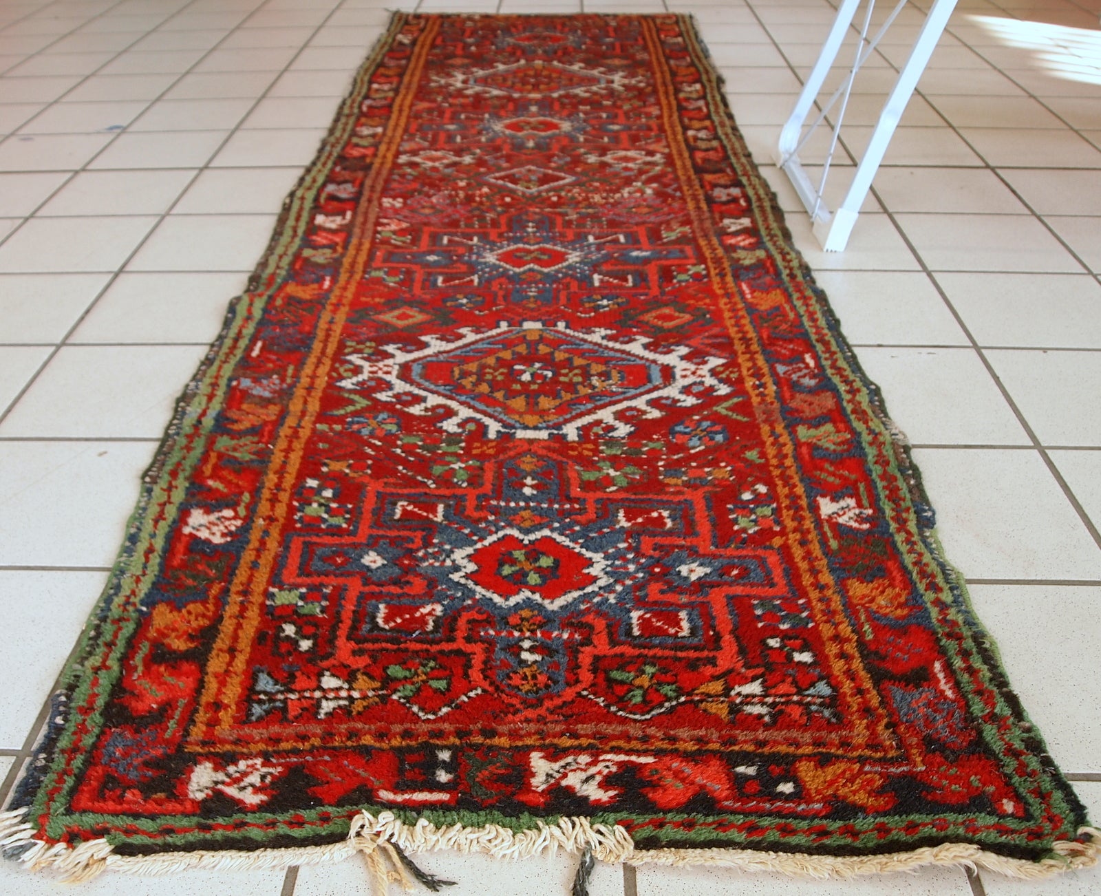 Handmade antique Persian Karajeh distressed runner, 1920s