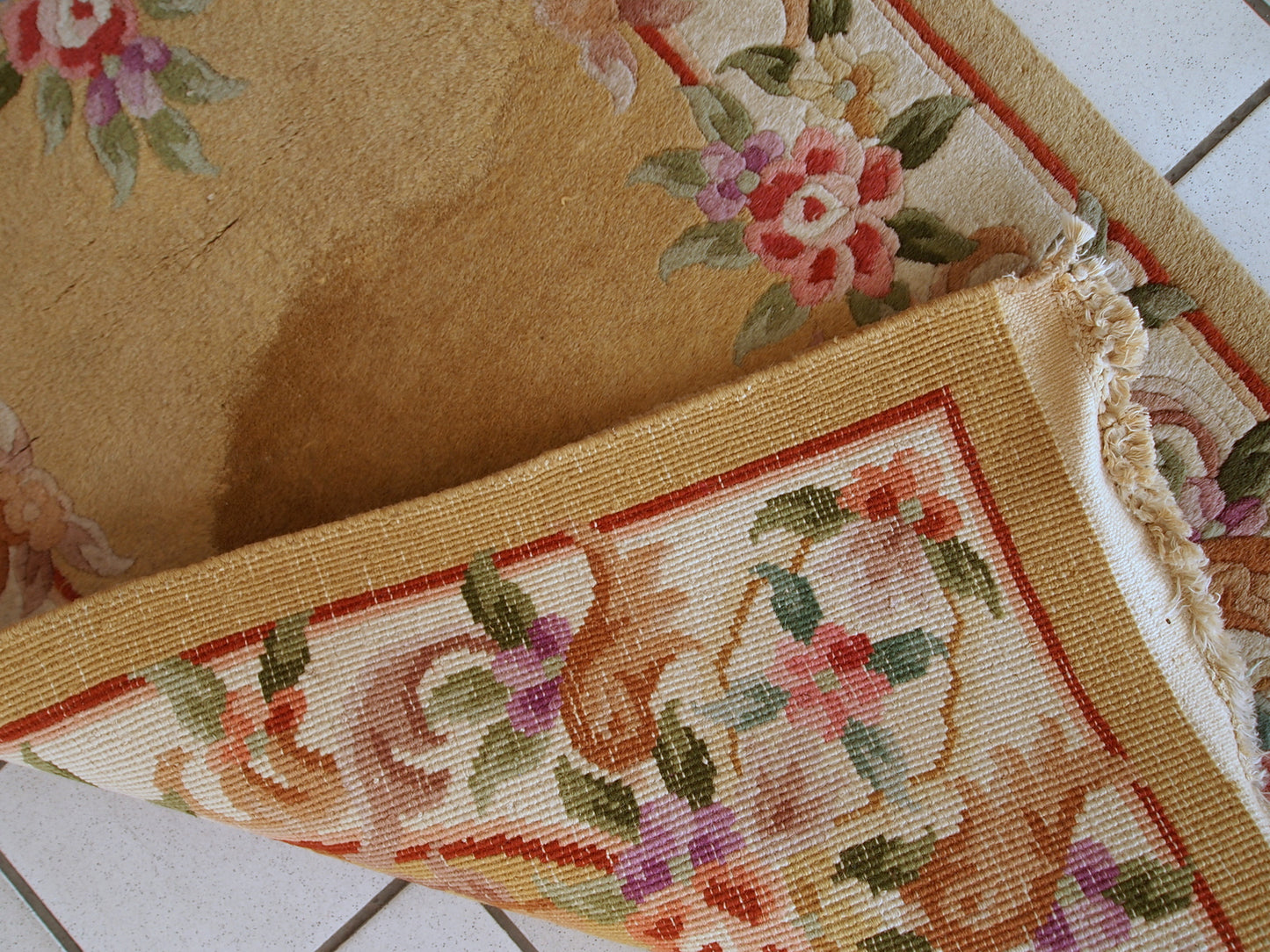Handmade vintage Art Deco Chinese runner, 1970s