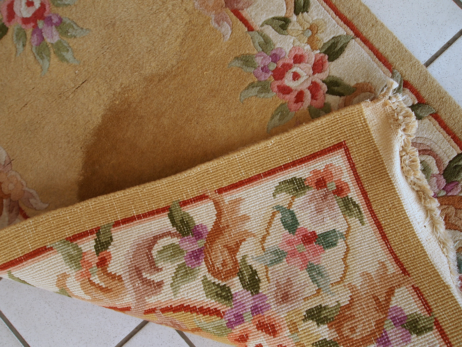 Handmade vintage Art Deco Chinese runner, 1970s