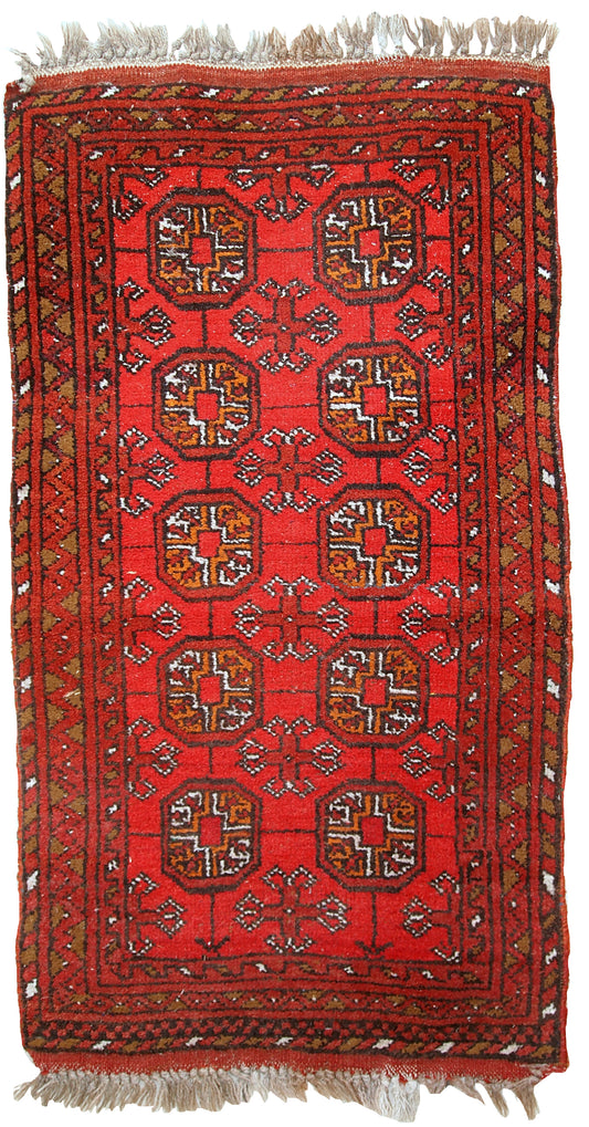Handmade vintage Afghan Ersari rug, 1950s