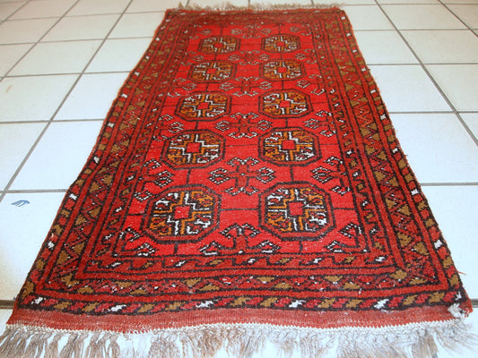 Handmade vintage Afghan Ersari rug, 1950s