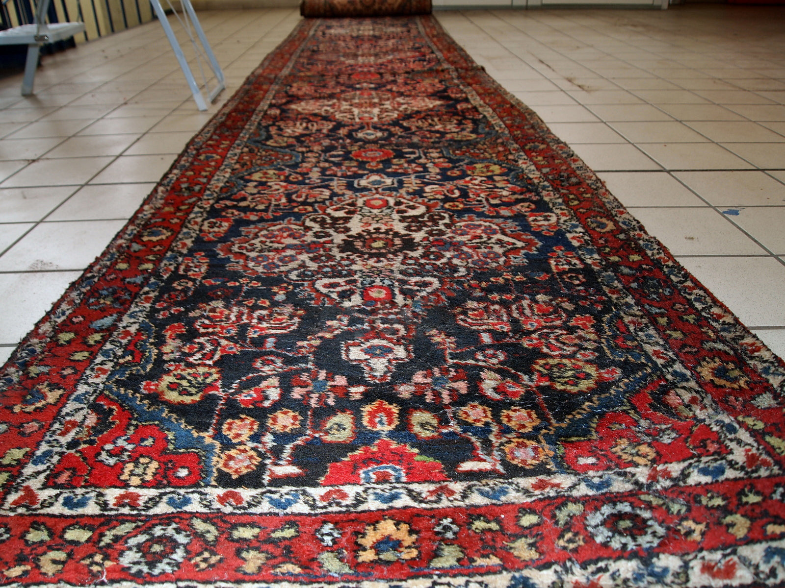 Handmade antique Persian Malayer runner, 1920s