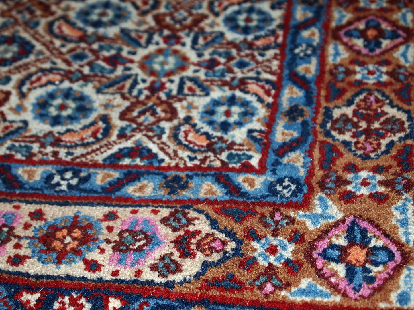 Handmade vintage Persian Nain rug, 1970s