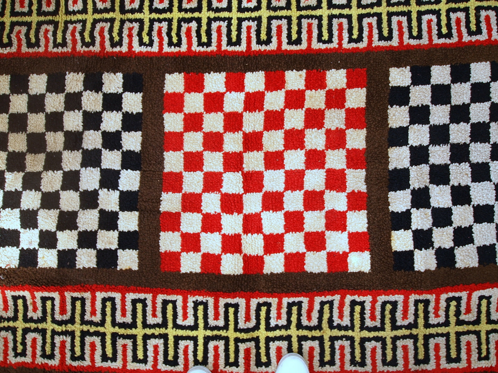 Handmade vintage French Modern rug, 1960s