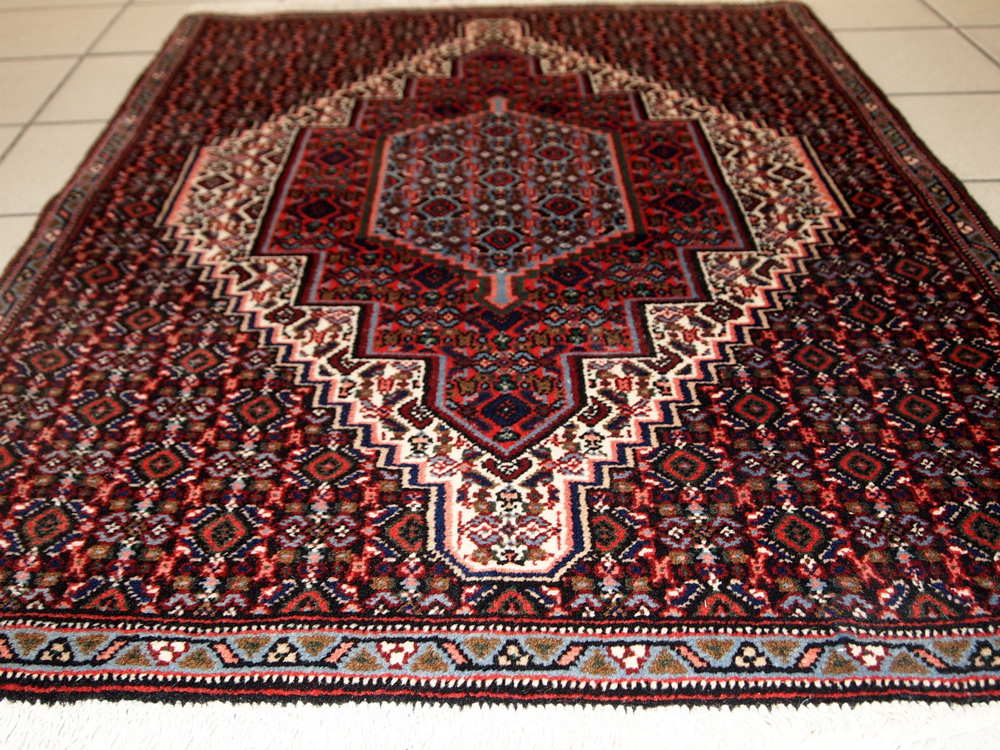 Handmade vintage Persian Nain rug, 1970s