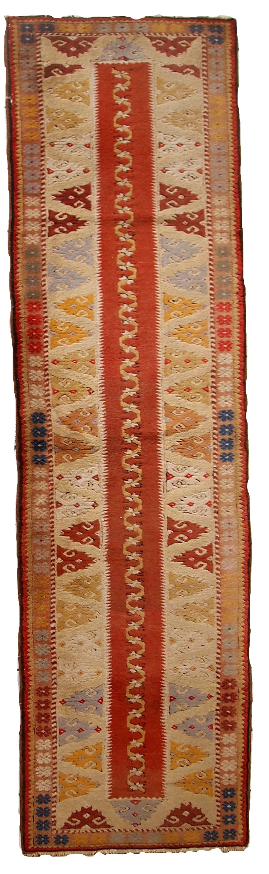 Handmade vintage Turkish Melas runner, 1950s