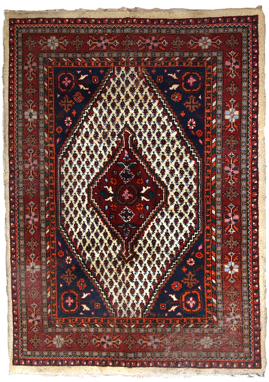Handmade vintage Persian Hamadan rug, 1970s