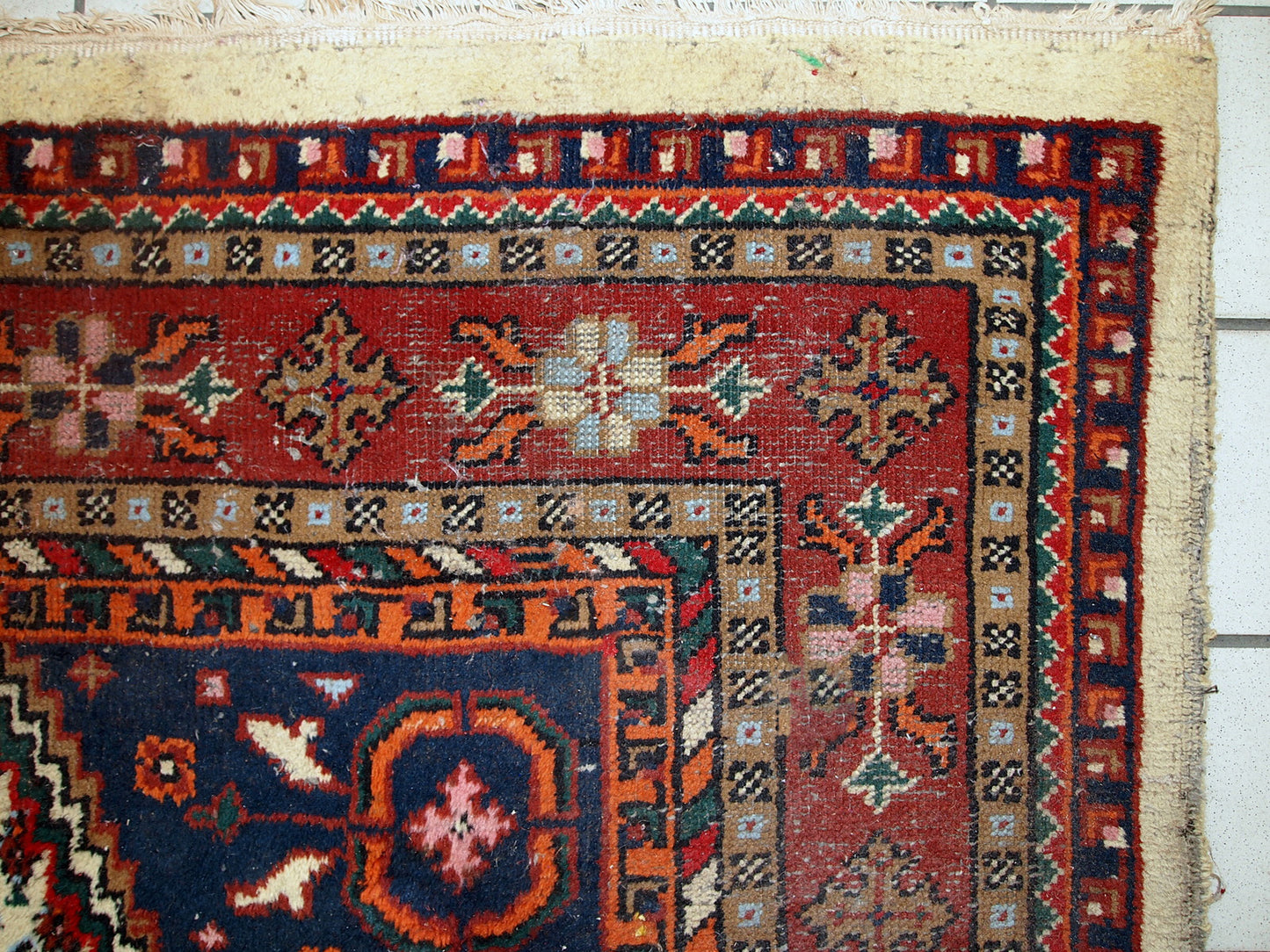 Handmade vintage Persian Hamadan rug 5.7' x 7.9' (175cm x 240cm) 1970s - 1C695