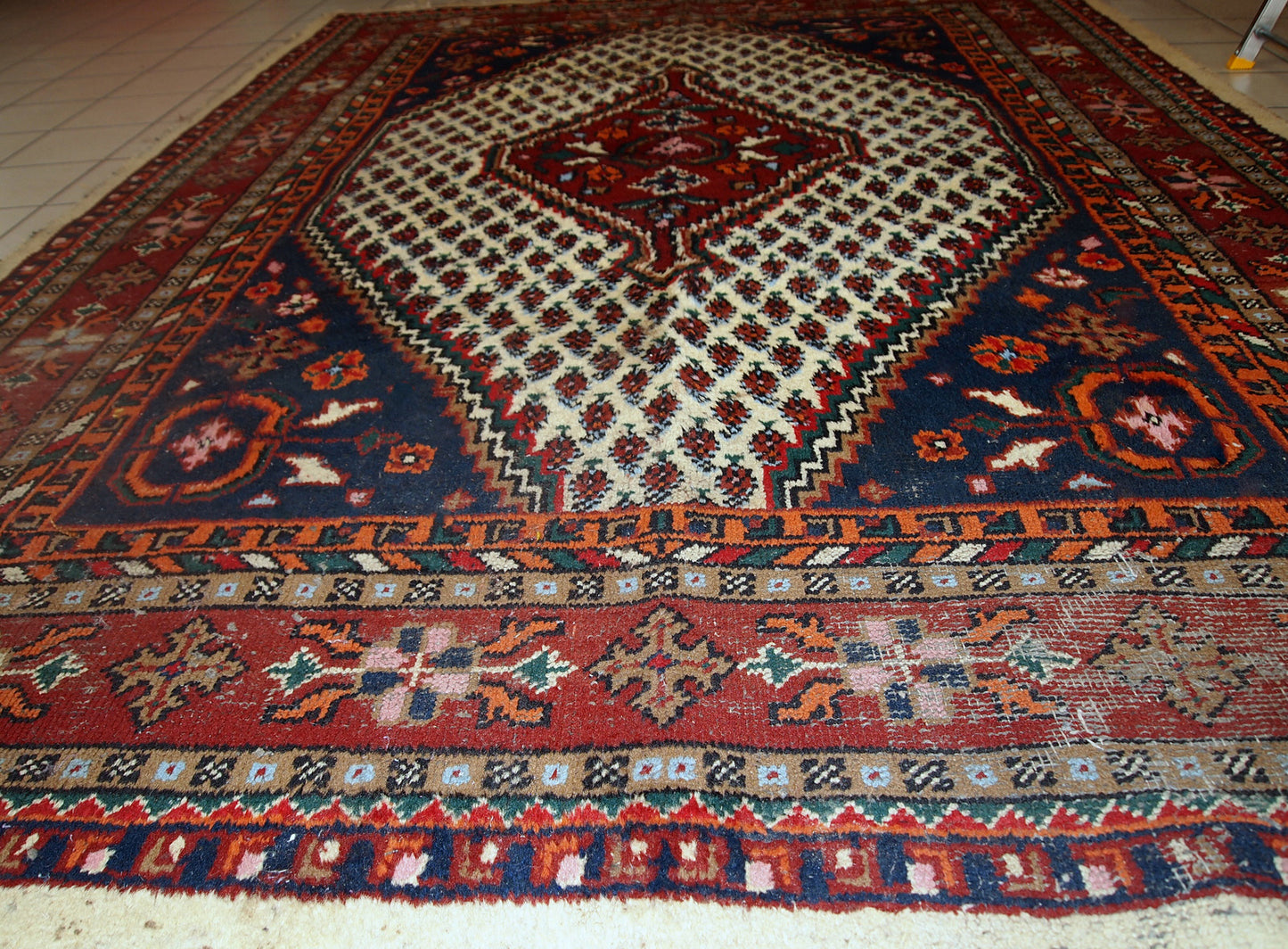 Handmade vintage Persian Hamadan rug, 1970s