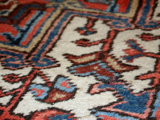 Handmade vintage Persian Heriz rug, 1950s