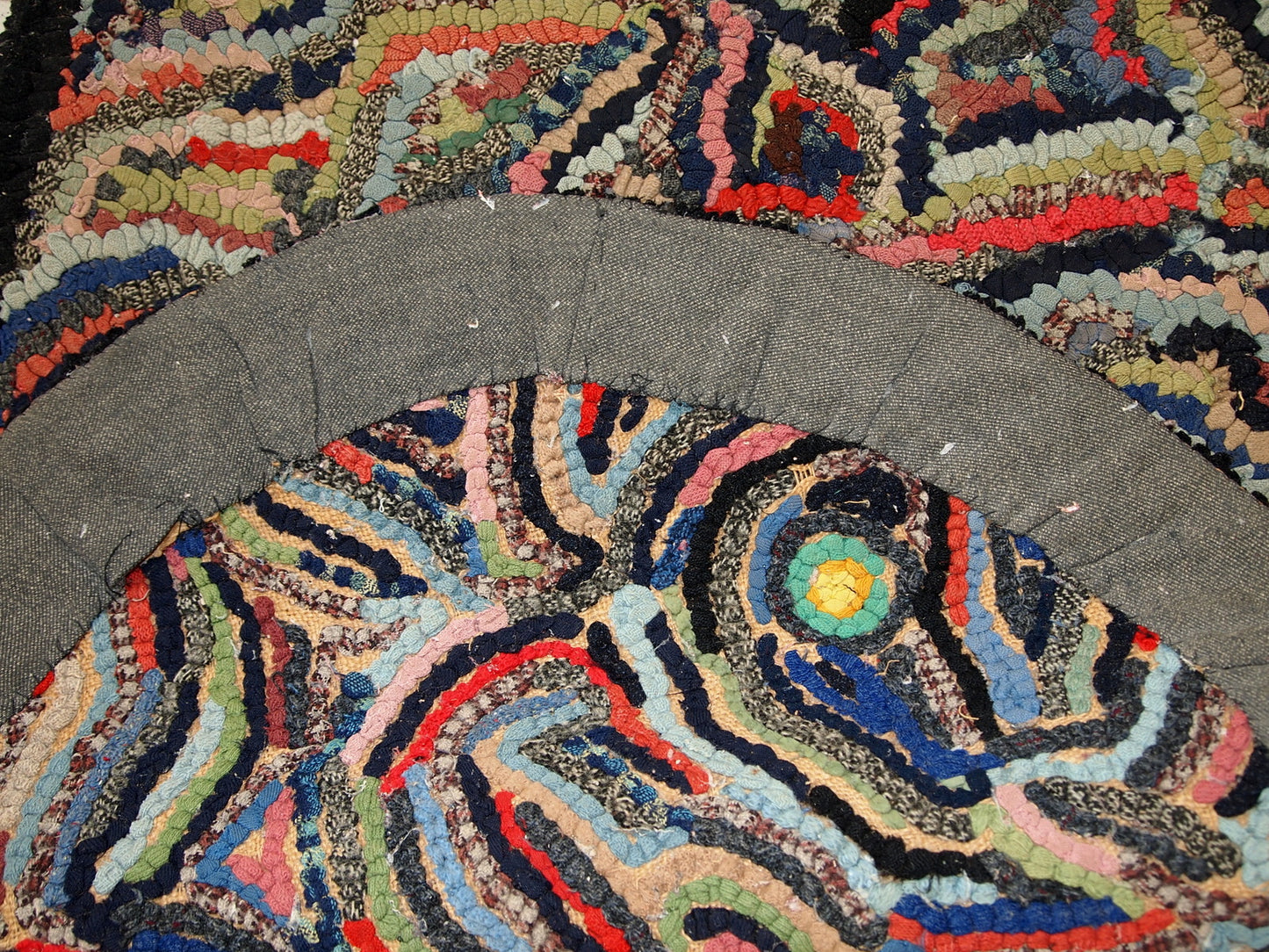 Handmade antique American Hooked rug, 1920s