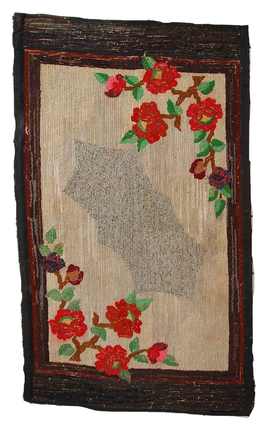 Handmade antique American Hooked rug