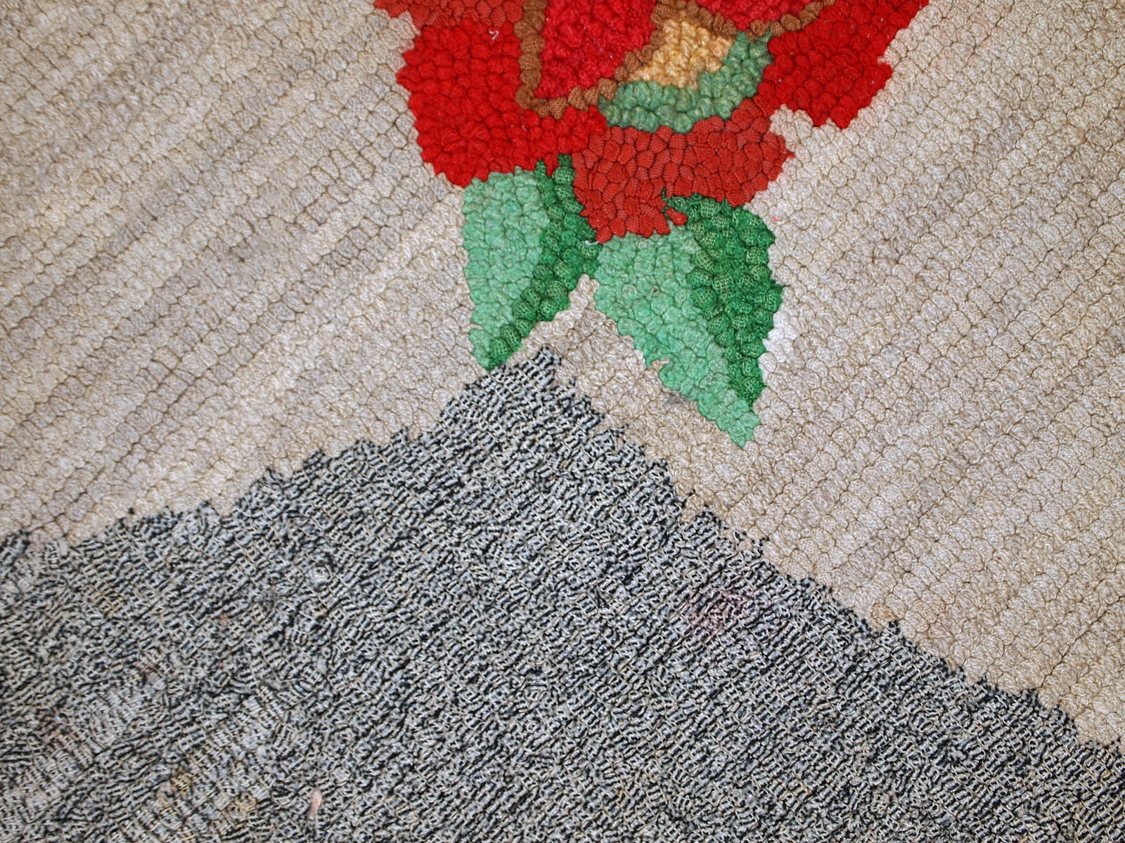 Handmade antique American Hooked rug