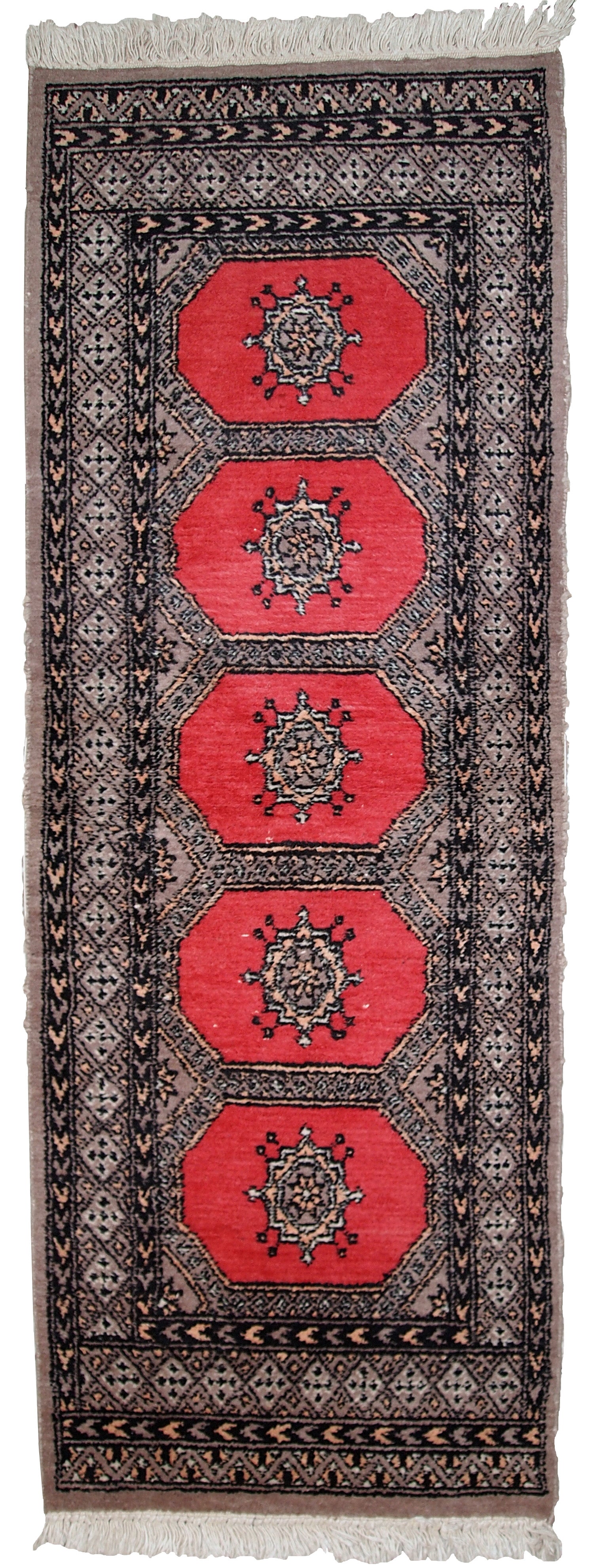 Handmade vintage Uzbek Bukhara rug, 1960s