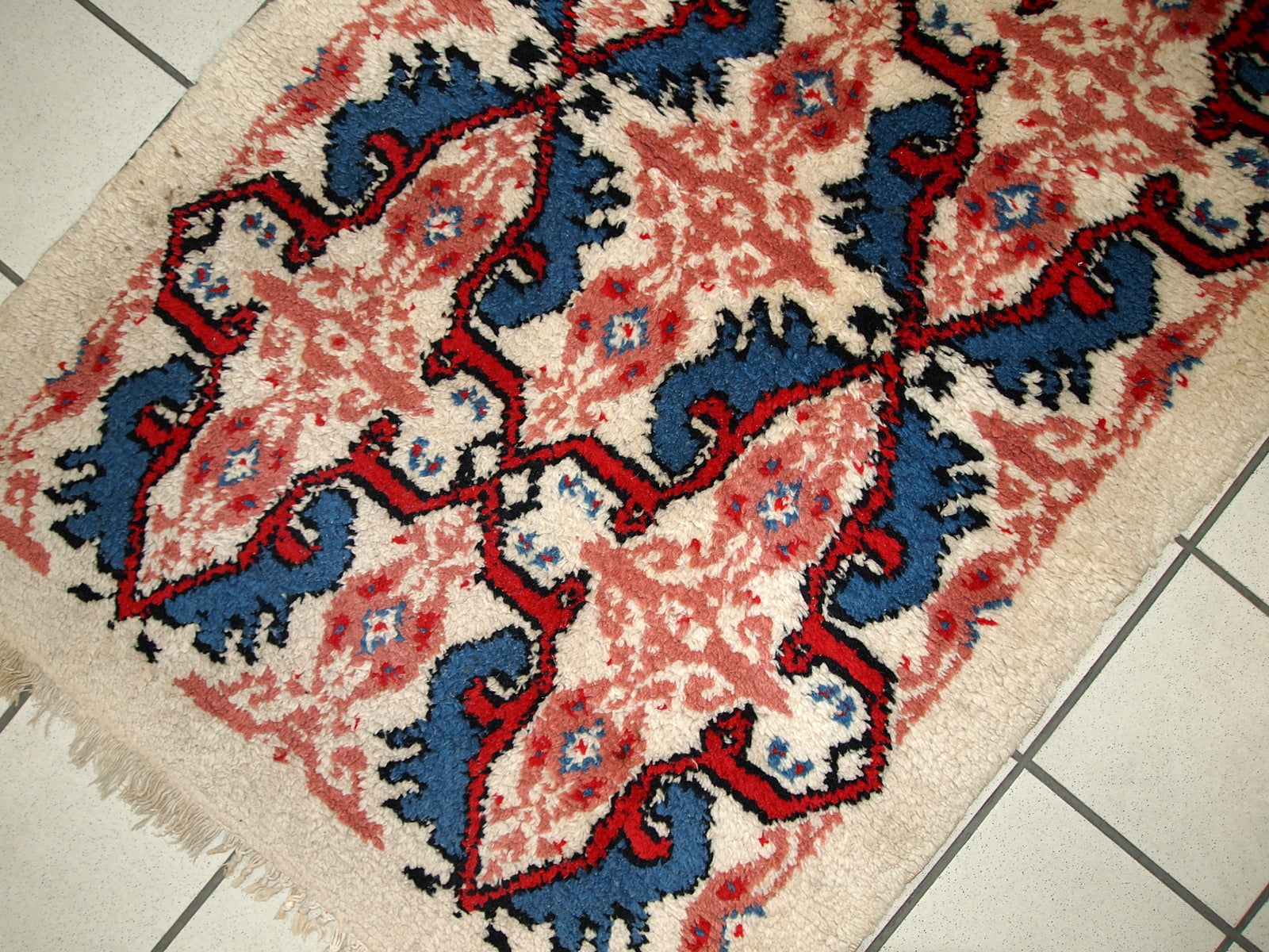 Handmade vintage Moroccan Berber rug, 1970s