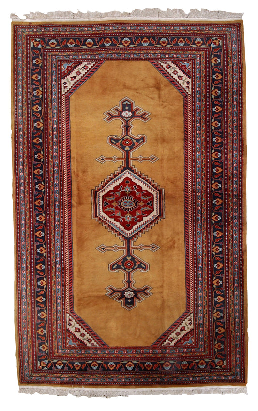 Handmade vintage Uzbek Bukhara rug, 1960s
